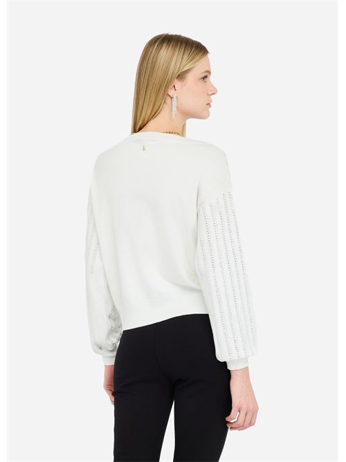 Maglia con strass LIU JO | CF5271MA96E/M9990